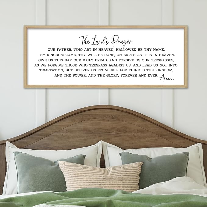 The Lords Our Father Prayer Wall Decor Bible Verse Sign 40"×15" Christian Scripture Large Wood Framed Do It Anyway Wall Hanging Art (Wood)