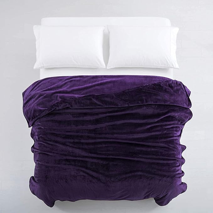 MOONLIGHT20015 Fleece Blanket Queen Size 8 Pack - Soft Fluffy Purple Throw Blanket for Couch & Sofa, Lightweight Luxury 400 GSM Microfiber Fuzzy Bed Blankets and Throws (90 x 90 Inches, Queen)