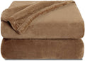 NANPIPER Fleece Blankets, Super Soft Flannel Fuzzy Blanket for Couch, Luxury Cozy Lightweight Microfiber Dog Blanket-Throw Size,Coffee Brown
