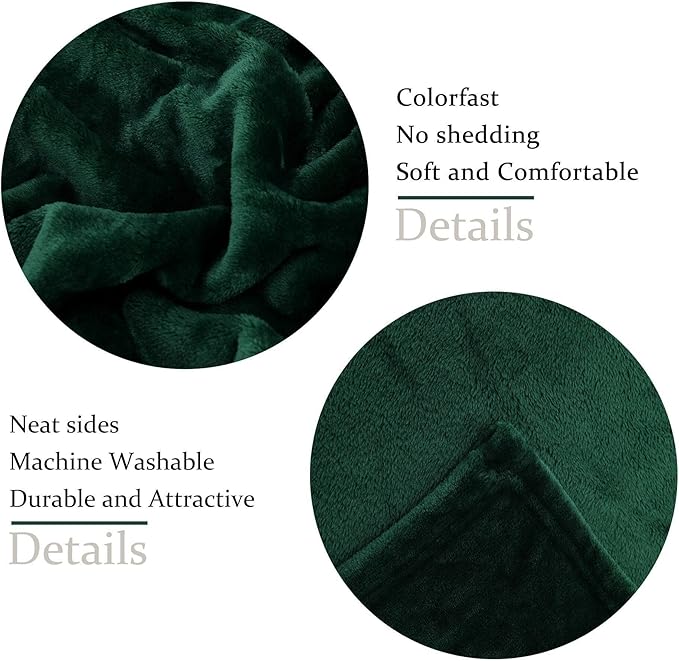 NANPIPER Fleece Blankets, Super Soft Flannel Fuzzy Blanket for Couch, Luxury Cozy Lightweight Microfiber Dog Blanket-Throw Size,Olive Green