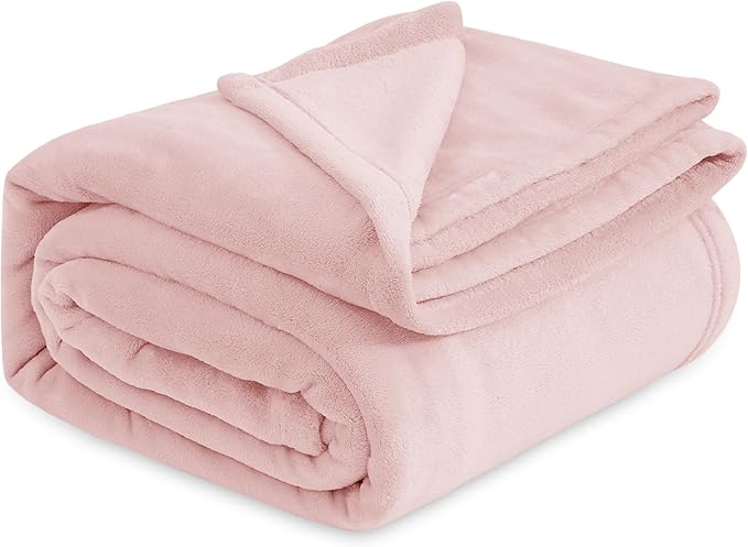 Bedsure GentleSoft Pink Fleece Blankets Queen Size - Bed Blanket Soft Lightweight Plush Fuzzy Cozy Luxury Microfiber, 90x90 inches