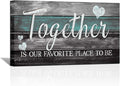 SkenoArt Family Inspirational Quotes Painting Canvas Wall Art Rustic Together is Our Favorite Place to Be Signs Bathroom Bedroom Wall Decor Easy to Hang 20"x36"