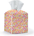 Tissue Box Cover, Tissue Box Holder, Square with Belt Bottom, PU Leather Decorative Organizer for Desk, Tabletop, Countertop Bathroom, Bedside Car, Office, Dresser Kitchen, Aesthetic Flower Decor