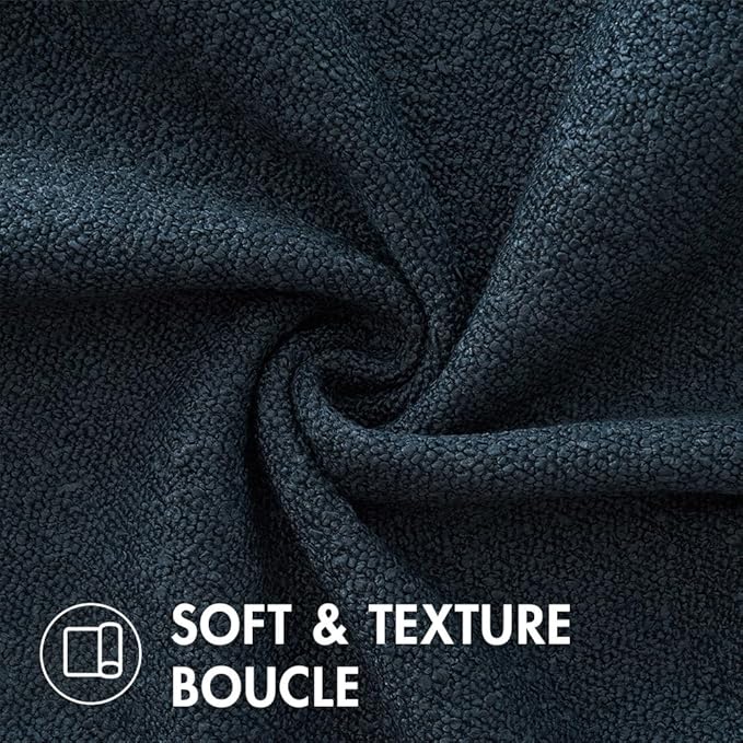 MIULEE Textured Boucle Throw Pillow Cover Navy Blue Accent Solid Lumbar Pillow Case Decorative Soft Pack of 1 Couch Cushion Chair Sofa Bedroom Livingroom Home Decor,12x20 Inch