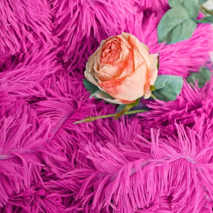 Plush Super Soft Blanket Bedding Sofa Cover Furry Fuzzy Fur Warm Throw Qulit Cozy Couch Blanket for Winter (51"x63", Rose Pink)