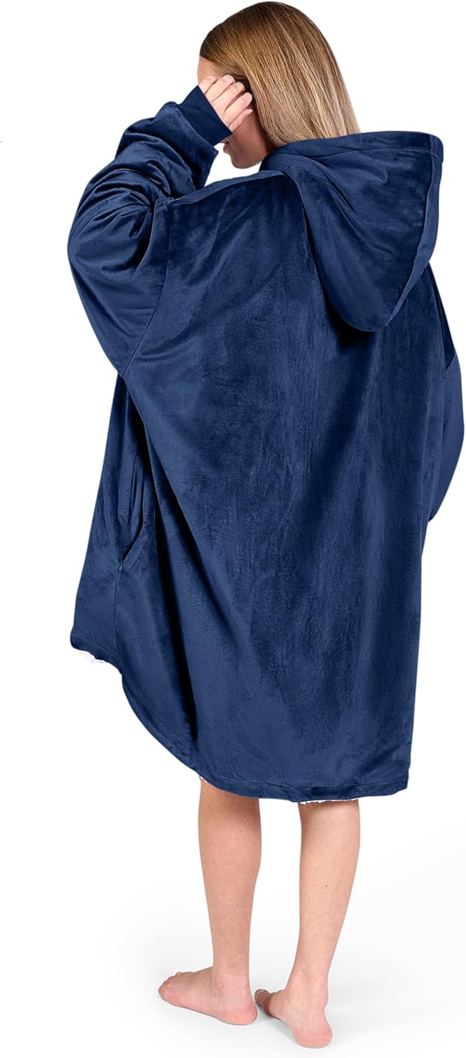 Bare Home Wearable Blanket Hoodie - Soft Plush Sherpa - Warm and Cozy - Oversized Wearable Blanket - Adult & Kid Sizes