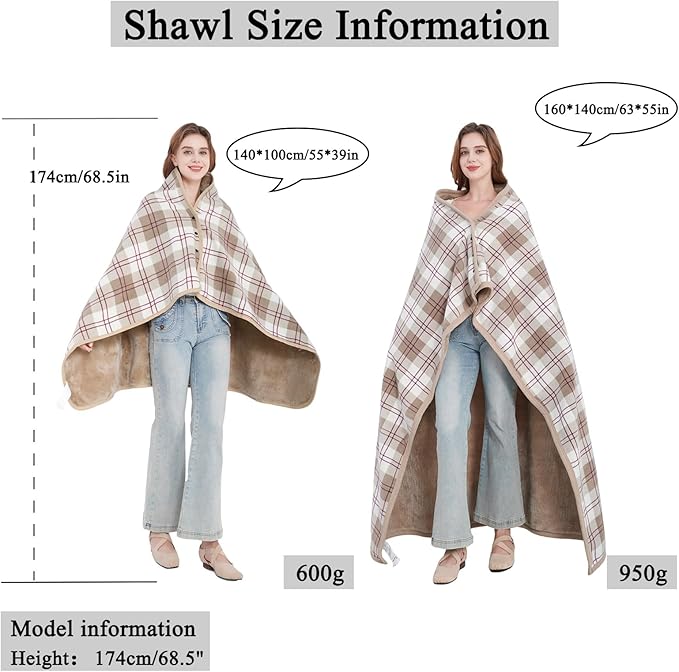 forestfish Fleece Wearable Blanket Oversized, Comfy Lightweight Lap Blanket Poncho Throw with Buttons, 63“x 55”(Brown)
