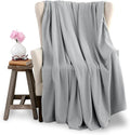 Full/Queen Size Microfleece Blanket | Fleece Bed Blanket | All-Season Comfort | Supersoft Lightweight | Plush Throw Blanket for Bed Couch or Sofa | Pet-Friendly | Light Grey