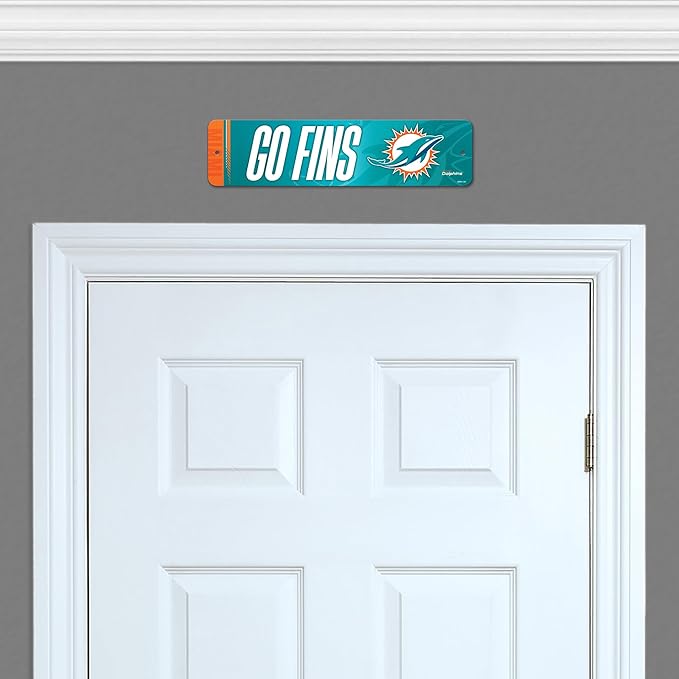 Rico Industries NFL Football Metal Street Sign 4" x 15" Home Décor - Bedroom - Office