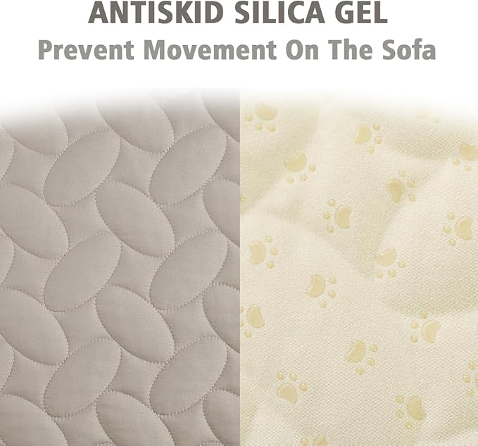 Ameritex Waterproof Pet Bed Cover Anti-Slip Dog Bed Blanket for Sofa and Furniture Waterproof New Pattern Design (Khaki, 30x53 Inch (Pack of 1))