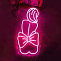 Bow Lady Neon Sign, Neon Signs for Wall Decor Neon Pink LED Signs Room Neon Light Up Signs Home Decor for Bedroom Club Party Bar Shop USB Operated