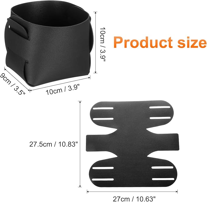 uxcell Valet Tray Organizer, PU Leather Desktop Storage Organizer Box Tray Entryway Table Bedside Nightstand Catchall Vanity Tray for Jewelry Key Coin Watch Wallet (Black)