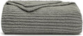 bearberry Soft Rib Knit Blanket Thin Warm & Breathable - Snuggly Minky Throw for Everyday Use, Travel, Chair | All-Season Machine Washable for Couches, Gifts, Family (Grey, 50”x60”)