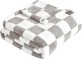 Yurhap Checkered Baby Blanket Fleece Baby Blankets Neutral for Boys Girls, Super Soft Warm Lightweight Infant Toddler Newborn Receiving Gifts for Crib Stroller, 30x40 Inch, Greige