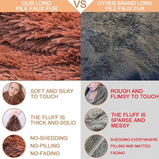 YUSOKI Brown King Faux Fur Winter Blanket,2 Layers,90"x104",Without Pillows Big Soft Plush Fuzzy Large Warm Fluffy Blanket for Bed