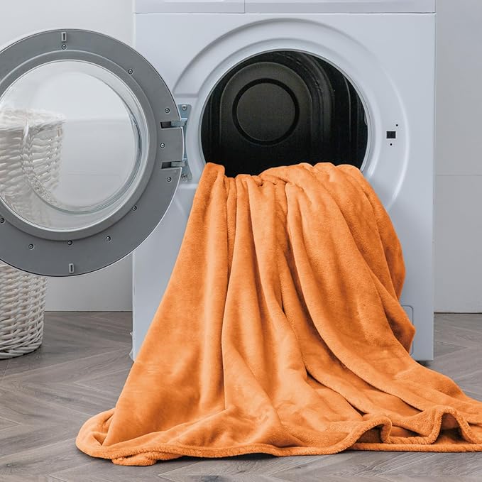 BEDELITE Flannel Sheets Queen Size Burnt Orange - Super Soft Fall Fleece Sheets Set Fluffy Extra Plush, 4 Piece(Include Fitted Sheet, Flat Sheet, 2 Pillowcases)