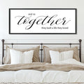 YWJKWLGS And So Together They Built a Life They Loved Family Sign Bedroom Decor Above Bed Wall Art 40x15 Inch Large Couple Love Quotes Framed for Master Room (Black)