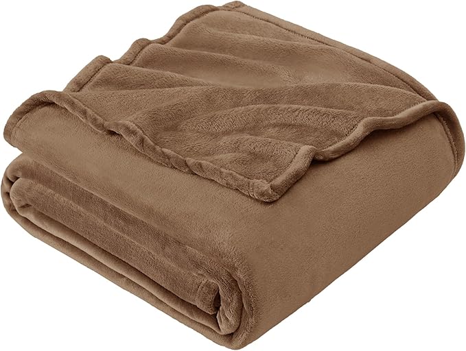 Hansleep Fleece Camel Throw XL Blanket, Super Soft Flannel Fuzzy Plush Cozy Blanket for All Seasons, Camel, Throw XL 50x70 Inches