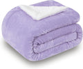SOCHOW Sherpa Fleece Throw Blanket, Double-Sided Super Soft Luxurious Plush Blanket Throw Size, Lilac, 50x60 inches