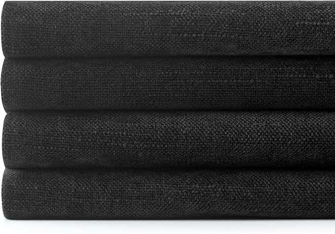 MIULEE Pack of 4 Decorative Throw Pillow Covers 18x18 Inch Black Chenille Textured Throw Pillows Boho Farmhouse Accent Cushion Covers for Modern Home Decor Couch Sofa Bed Living Room