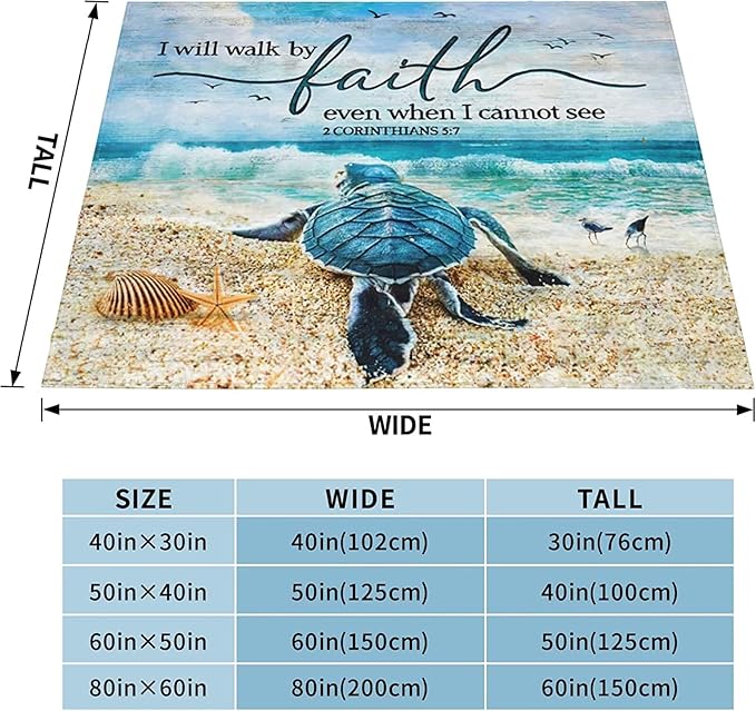 Sea Turtle Throw Blanket Turtle Blanket for Kids Adults Super Warm Soft Cozy Plush Fleece Flannel Blanket for Sofa Couch Bed Birthday Gifts Sea Turtle Print Blanket 60inchx80inch