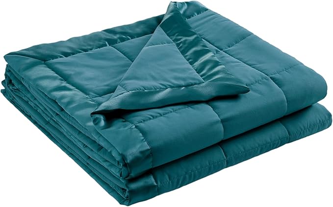 Madison Park Windom Down Alternative Blanket, Premium 3M Scotchgard Moisture Wicking Treatment, Lightweight and Soft Bed Cover For All Season, Satin Trim, Teal King