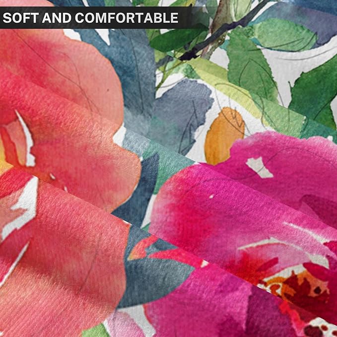 Emvency Throw Pillow Cover Colorful Bohemian Peach Floral Boho Watercolor Pink Painterly Decorative Pillow Case Home Decor Square 18 x 18 Inch Pillowcase