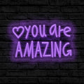 You Are Amazing Neon Sign Wall Decor for Bedroom Class Room Bar Pub Club Nursery Hanging,Dimmable USB Pink Led Light for Wedding Birthday Party Women Christmas Gifts