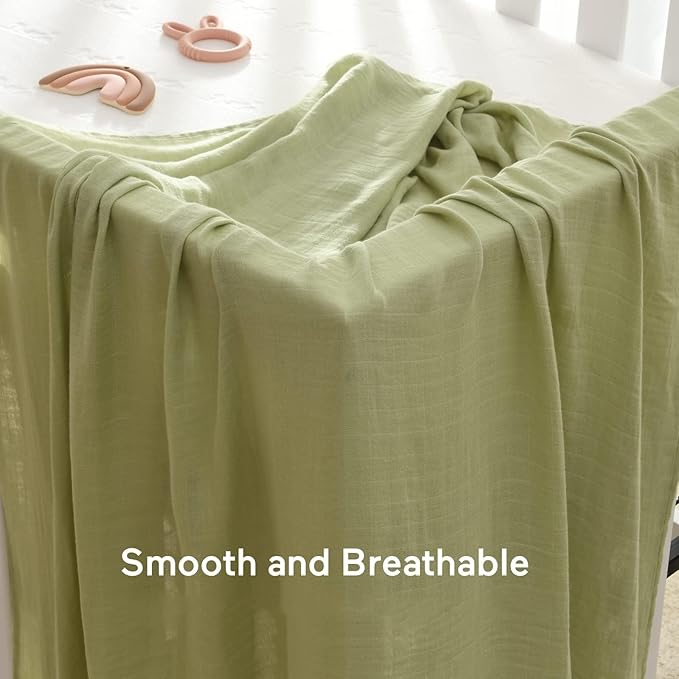 Momcozy Muslin Swaddle Blankets, 4-Pack Breathable and Skin-Friendly Receiving Blankets, Swaddle Blanket Shower Gifts & Baby Registry Essentials, Large 47"x47", Soft Pastels