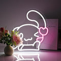 Neon Sign, FPLL Cute Neon Signs for Wall Decor White LED Signs for Bedroom, Game Room, Home Decor - Light up Sign USB Powered