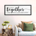 And So Together They Built A Life They Loved DecorativeSign & Plaque Framed Wall Art for Couples, 40''×15'' Vintage Wooden Horizontal Wall Decor Above Bed, Rustic Farmhouse Wedding Gift
