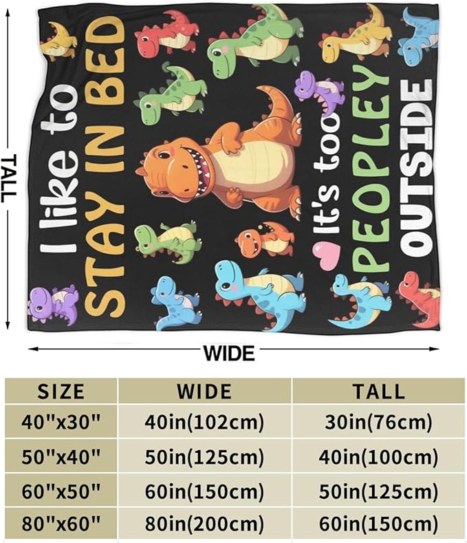 Cute Dinosaur Throw Blanket - Soft Plush Fleece Dino Toddler Bedding Blankets- Cozy Funny Dinosaur Stuff Gifts for Girls Boys Kids Women 60"X80"