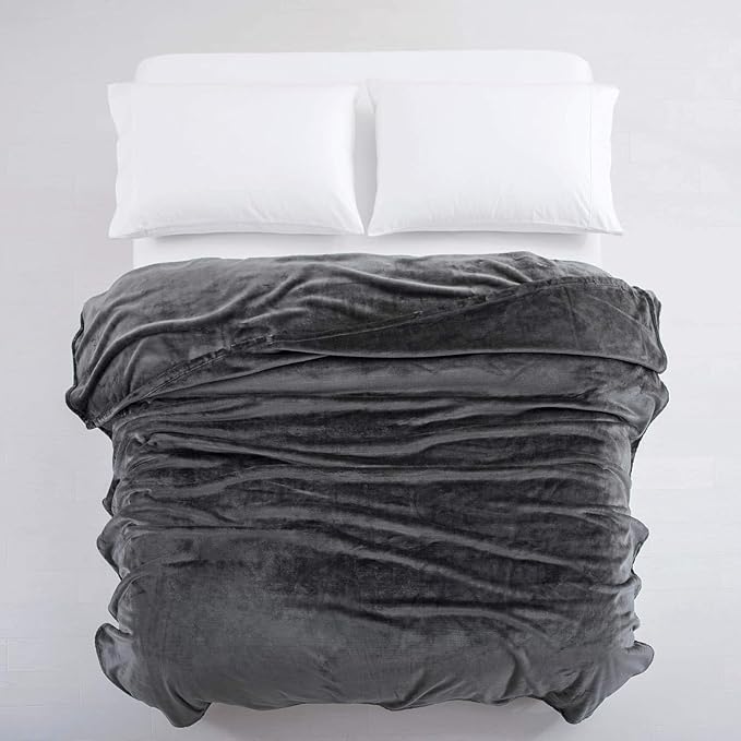 MOONLIGHT20015 Fleece Blanket Twin Size 12 Pack - Super Soft Cool Fuzzy Throw Blanket for Couch and Sofa, Lightweight Luxury 400 GSM Microfiber Bed Blankets and Throws 60 x 80 Inches (Twin, Dark Grey)