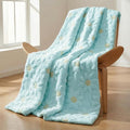 Horaldaily Spring Summer Blanket Throw, Blue Sunflower Soft Fuzzy Plush Faux Fur Cozy Blankets for Couch Sofa Bed Lounging, Ideal Gifts for Kids Adults Wife Self, 60x80
