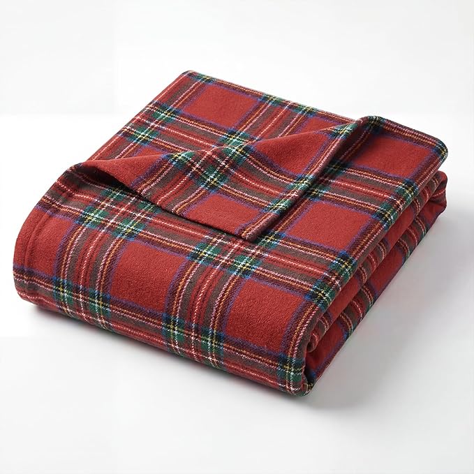 Horaldaily Red Green Farmhouse Plaid Spring Decorative Blanket Throw, Christmas Rustic Soft Lightweight Blanket for Couch Sofa Bed Lounging Decoration, Ideal Gifts for Kids Adults Self, 60x80