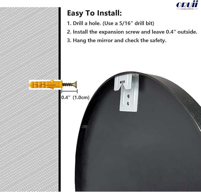 Round Mirror, Black Round Mirror 18 inch, Circle Wall Mounted Mirrors for Bathroom, Living Room, Bedroom, Vanity, Entryway, Hallway.