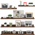 Giftgarden 36 Inch Large Floating Shelves for Wall Set of 5, Rustic Wood Wall Shelves for Bathroom, Bedroom, Kitchen, Living Room Storage and Decoration, Brown Picture Ledge