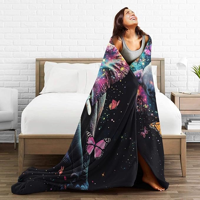 Super Soft Cozy Elephant Throw Blanket - Warm Fuzzy Plush Fleece Bedding Decor for Kids & Adults - 50"X60"