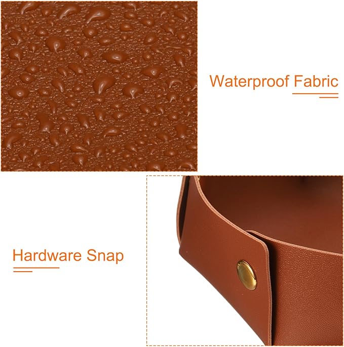 uxcell 2 Pcs Valet Tray for Women and Men, PU Leather Jewelry Tray Entryway Table Bedside Nightstand Catchall Storage Organizer for Jewelry Key Coin Watch Wallet (2 Size, Light Brown)