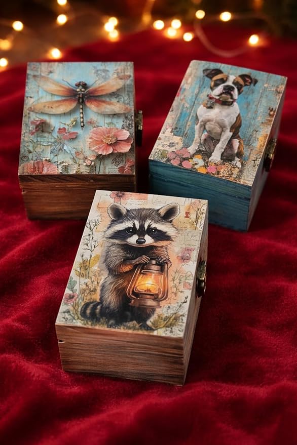 RK Collections Trinket Boxes Small Jewelry Keepsake Box (Raccoon)