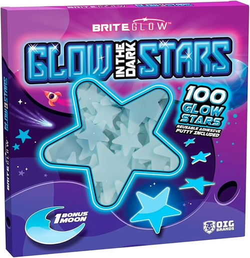 100 Pcs Glow in The Dark Stars with Moon - Luminous 3D Wall Stickers Night Light for Boys & Girls Room Decor - Bedroom Ceiling Space Kids Wallpaper Funky Decor - Glowing Stars Tape Stickers for Kids