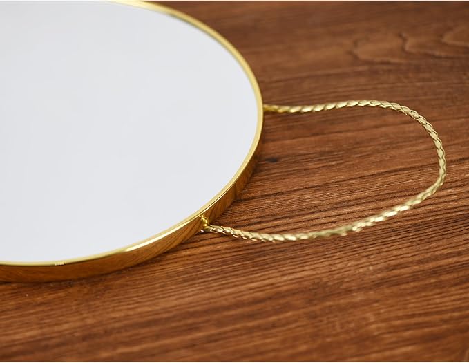 Funerom Small Decorative Arched Wall Mirror with Gold Frame, 15.8 x 9 inches, Small Modern Hanging Mirror for Bedroom Bathroom