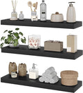 Floating Shelves for Wall, 1.5" Thick Wall Shelf Set of 3 with Invisible Brackets, 23.6L x 7.9W Hanging Book Shelves Farmhouse Home Decor for Bathroom, Living Room, Bedroom, Black 6301BJP3BK