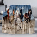 Horse Blanket, Soft Warm Fuzzy Fleece Plush Blanket 80''x60'', Smooth Cozy Flannel Throw Blanket for Bed/Couch/Office/Camping