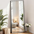DUMOS Full Length Mirror 59"x16" Full Body Floor Mirror for Bedroom or Cloakroom, Can Stand Alone, Hang or Lean Against Wall, Tall Wall Mirror with Stand and Sleek Aluminum Alloy Thin Frame