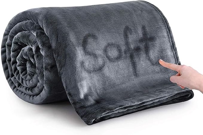 IR Imperial Rooms Fleece Blanket King Size – Soft 400 GSM Plush Microfiber King Size Blanket, Warm Lightweight King Blanket for The Bed, 108x90 Inches, Grey