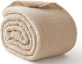 100% Cotton Blanket Large 50"x 70", 6 Layers Muslin Blankets, Cooling and Soft Throw Blanket for Bed and Couch, Breathable Quilt Bedspread, Gauze Bedding for Adults, Oatmeal, Beige Linen