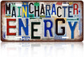 Vintage License plate Wall Decor Metal Sign Tin Signs for Bar Home Bedroom Garage - Main Character Energy