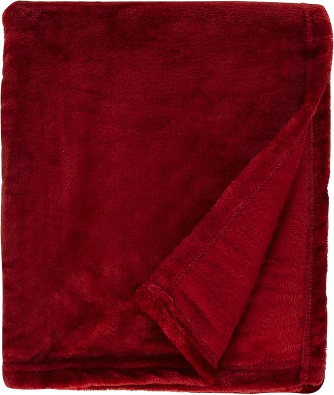 Polar Fleece Throw Blanket for Couch, Twin Bed, Chair, Kids, Adults, Pets 50x60 Soft Cozy Reversible Throw Blanket (Brick Red)