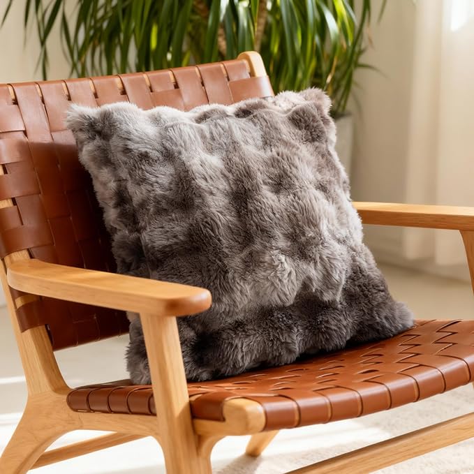 Luxury 1000GSM Faux Rabbit Fur Throw Blanket, Tie-Dye Brown, Ultra Soft Plush 3D Bubble Design, Reversible Mink Brown Blanket for Couch, Sofa, Bed & Living Room, 60"x80", Gift for Women & Family